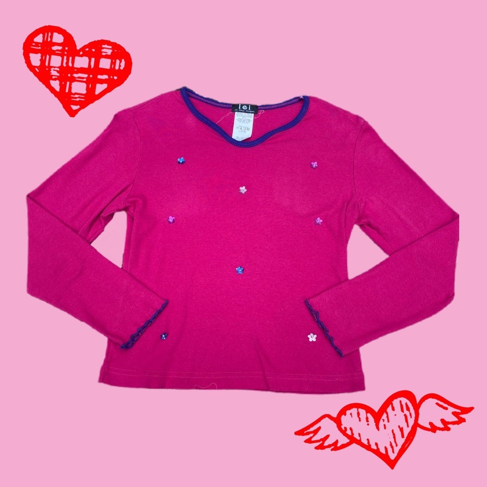 L.E.I. Y2k pink and purple top